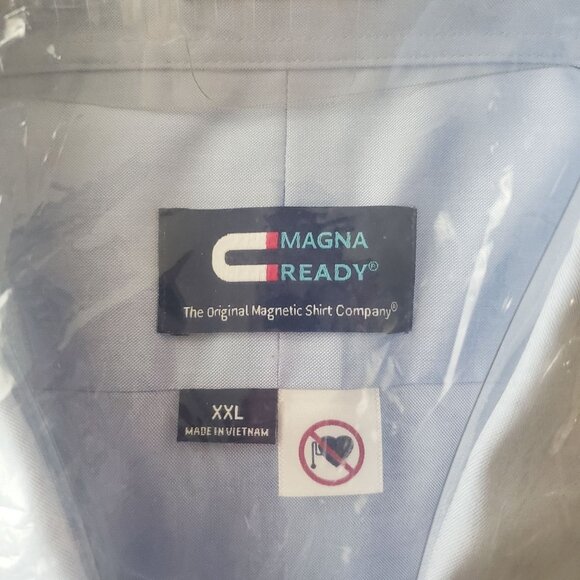 MagnaReady the original magnetic mens shirt sz XXL blue color chest pocket new - Picture 6 of 8